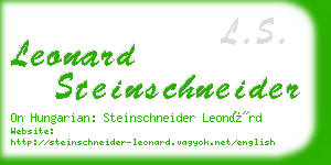 leonard steinschneider business card
